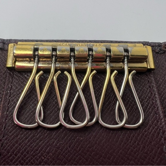 🤎Louis Vuitton Red/Brown Leather Trifold Button Type Key Case/Holder 🤎 - Picture 5 of 13
